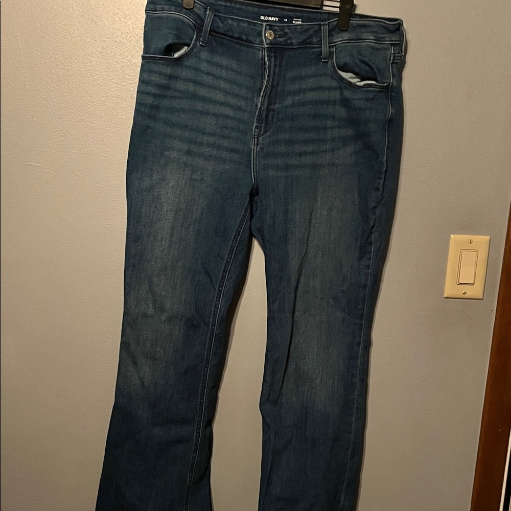 Old Navy Women's Deep Blue Straight Leg Jeans